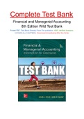 Financial and Managerial Accounting 8th Edition Wild Test Bank