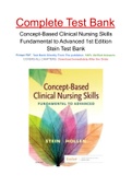 Concept-Based Clinical Nursing Skills Fundamental to Advanced 1st Edition Stein Test Bank