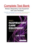 Mosby’s Respiratory Care Equipment 10th Edition Cairo Test Bank