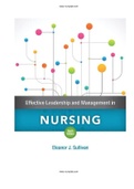 Effective Leadership and Management in Nursing 9th Edition Sullivan Test Bank ISBN:978-0134153117|Complete Guide A+.