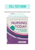 Nursing Today Transition And Trends 9th Edition Zerwekh Test Bank