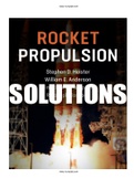 Rocket Propulsion 1st Edition Heister Solutions Manual