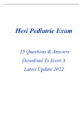 Hesi Pediatric Exam( ALL 55 Questions with Rationale )Download To Score A (2022 UPDATE)