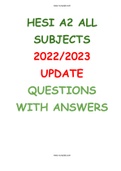 HESI A2 ALL SUBJECTS 2022/2023 UPDATE  QUESTIONS WITH ANSWERS