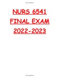 NURS 6541 FINAL EXAM &vert; Walden University &vert; 2022-2023