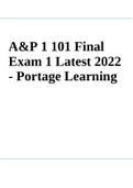 A&P 1 101 Final Exam 1 Latest 2022 - Portage Learning 