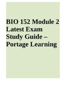 BIO 152 Module 2 Latest Exam Study Guide – Portage Learning