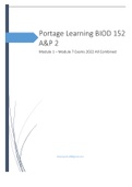PORTAGE LEARNING AP2 BIOD 152 MODULE 1 – 7 EXAMS 2022 |All in One 
