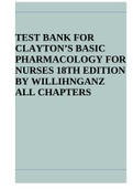 Test Bank For Clayton&rsquo;s Basic Pharmacology for Nurses 19th Edition Michelle Willihnganz Chapter 1-48 &vert; Complete Guide