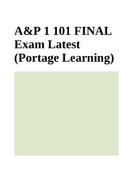 A&P 1 101 FINAL Exam Latest (Portage Learning)
