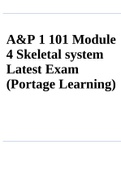 A&P 1 101 Module 4 Skeletal system Latest Exam (Portage Learning)