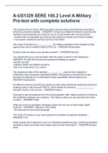 A-US1329 SERE 100&period;2 Level A Military Pre-test with complete solutions