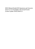 HESI Mental Health RN Questions and Answers from V1-V3 Test Banks and Actual Exams (Latest Update 2020) Rated A+