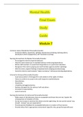 Mental Health Final Exam Study Guide  MODULE 7 TO 10