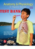 TEST BANK for Anatomy & Physiology: An Integrative Approach, 4th Edition, Michael McKinley, Valerie O’Loughlin, Theresa Bidle, All Chapters 1-29 in 1081 Pages