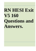 RN HESI Exit V5 160 Questions and Answers.