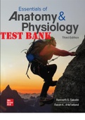 TEST BANK for Essentials of Anatomy & Physiology 3rd Edition by Kenneth Saladin, Robin McFarland, Christina Gan. (All Chapters 1-20).