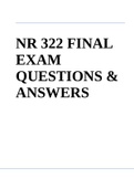 NR 322 FINAL EXAM QUESTIONS and ANSWERS