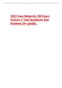 2022 Hesi Maternity OB Exam Version 2,Test Questions And Answers (A+ grade)