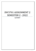 INV3701 Assignment 2 Semester 2 2022