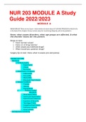 NUR 203 MODULE A Study Guide 2022/2023