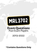 MRL3702 - Exam Questions PACK (2013-2022)