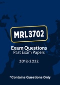 MRL3702 - Exam Questions PACK (2013-2022)