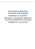 TEST BANK FOR HUMAN ANATOMY&comma; 8TH EDITION FREDERIC H&period; MARTINI MICHAEL J&period; TIMMONS&comma; MORAINE VALLEY COMMUNITY COLLEGE ROBERT B&period; TALLITSCH