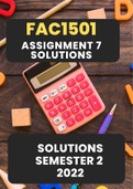FAC1501 NEW Assignment 7 (SOLUTIONS) | Semester 2 2022 