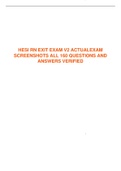 HESI RN EXIT EXAM V2 ACTUAL EXAM SCREENSHOTS ALL 160 QUESTIONS AND ANSWERS VERIFIED