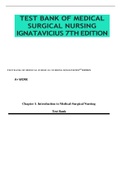 TEST BANK OF MEDICAL SURGICAL NURSING IGNATAVICIUS 7TH EDITION (A+WORK)