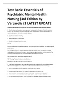 100% VERIFIED Test Bank: Essentials of Psychiatric Mental Health Nursing (3rd Edition by Varcarolis) 2 LATEST UPDATE 