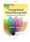 Concept-Based Clinical Nursing Skills Fundamental to Advanced 1st Edition Stein Test Bank ISBN-13 ‏ : ‎9780323625579|Complete Guide A+