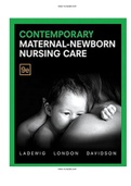 Contemporary Maternal-Newborn Nursing 9th Edition Ladewig London Davidson Test Bank ISBN-13 ‏ : ‎9780134257020