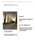Aue2601 Assignment 2 semester 2 2022