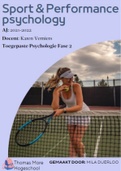 Samenvatting Sport & Performance Psychology - Toegepaste Psychologie