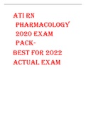 ATI RN  PHARMACOLOGY  2020 EXAM  PACKBEST FOR 2022 ACTUAL EXAM