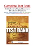 Seidel’s Guide to Physical Examination 8th Edition Ball Test Bank