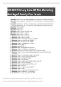 NR 601 Primary Care Of The Maturing And Aged Family Practicum