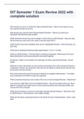 DIT Semester 1 Exam Review 2022 with complete solution - DIT - Stuvia US