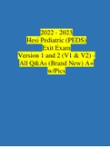 2022/2023 HESI Pediatric (PEDS) RN Exit Exam V1 & V2- ACTUAL EXAM WITH SCREENSHOTS (Brand New) Questions & Answers Included!!! (Verified Answers)