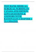 TEST BANK MEDICALSURGICAL NURSING IN CANADA 4TH EDITION LEWI QUESTIONS & ANSWERS WITH RATIONALES &lpar;CHAPTER 1- 72&rpar; UPDATED