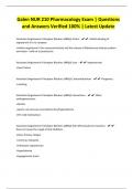 Galen NUR 210 Pharmacology Exam &vert; Questions and Answers Verified 100&percnt; &vert; Latest Update