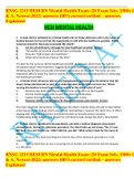 RNSG 2213 HESI RN Mental Health Exam &lpar;20 Exam Sets&comma; 1500&plus; Q & A&comma; Newest-2022&rpar; answers 100&percnt;correct&sol;verified &ndash; answers Explained 