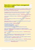 Operation supply Chain management Test Bank 2024