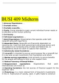 BUSI 409 Midterm Exam Questions/Answers