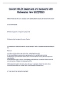 Cancer NCLEX Questions and Answers with Rationales New 2022&sol;2023