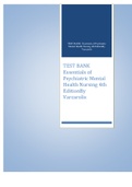 Test Bank for Essentials of Psychiatric Mental Health Nursing 4th Edition ISBN-13: 978-0323625111 