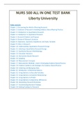 NURS 500 ALL IN ONE TEST BANK Liberty University Chapter 1-29 Best study Guide