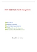 HLTH 4000 Into to Health Management Complete A+ Guide